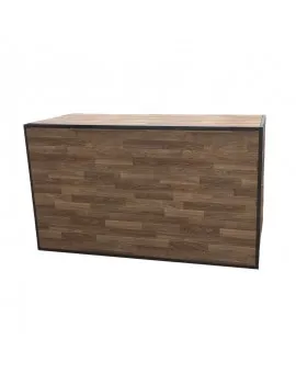 6 Ft Brown Frame Bar With Natural Wood