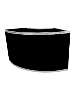 6 Ft Curved Chrome Bar With Black Plexi