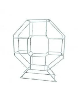 Geo Octagon White Frame Wine Shelf