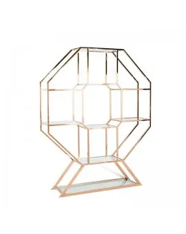 Geo Octagon Gold Frame Wine Shelf