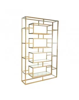 Geo Rectangular Gold Frame Wine Shelf