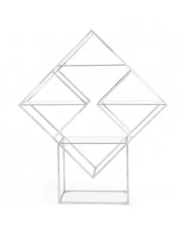 Geo Diamond White Frame Wine Shelf