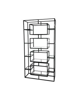 Geo Rectangular Black Frame Wine Shelf