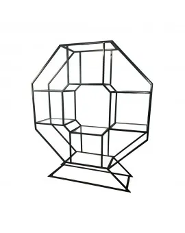 Geo Octagon Black Frame Wine Shelf