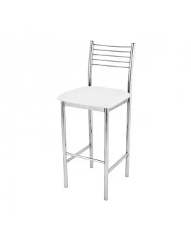 Wireback Chrome Bar Stool White Seat