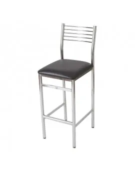 Wireback Chrome Bar Stool Black Seat