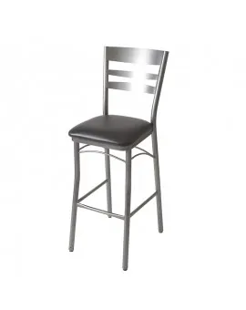 Cafe Gunmetal Bar Stool Black Seat