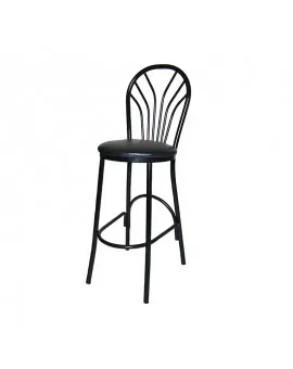 Black Fanback Bar Stool