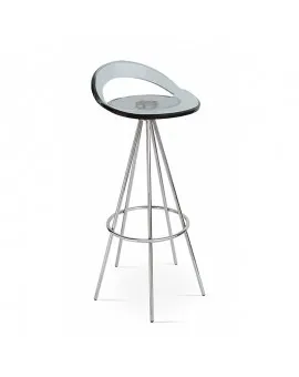 Tripod Acrylic Seat Bar Stool Chrome Legs