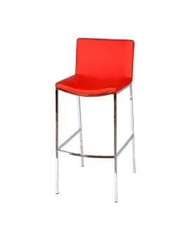 Red Leather Pitt Bar Stool