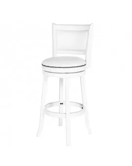 White Wood Swivel Bar Stool