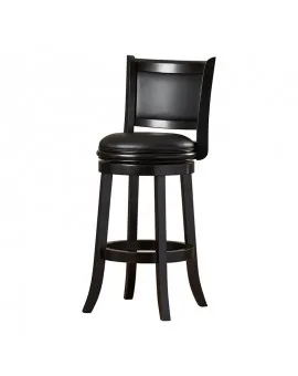 Black Wood Swivel Bar Stool