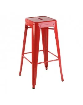 Industrial Bar Stool Red
