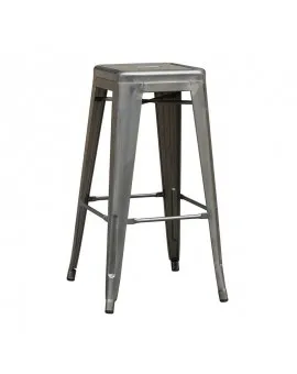 Industrial Bar Stool Galvanized Silver