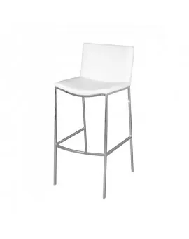 White Leather Pitt Bar Stool