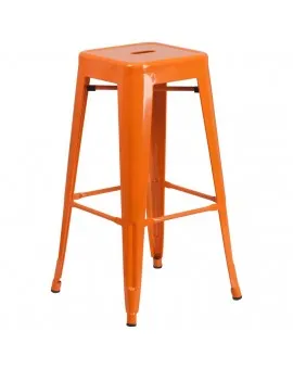 Industrial Bar Stool Glossy Orange