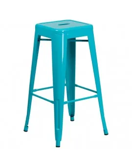 Industrial Bar Stool Glossy Teal