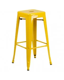 Industrial Bar Stool Glossy Yellow