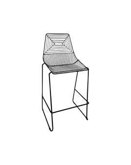 Black Maze Wire Barstool