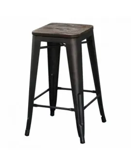 Reclaimed Wood Industrial Counter Stool
