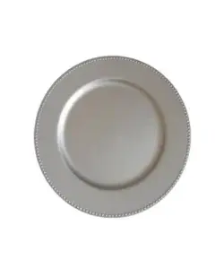 Round Acrylic Silver Charger Plate
