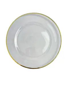 Round Glass Gold Rimmed Charger Plate