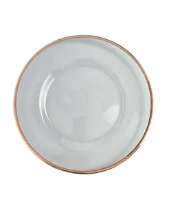 Round Glass Rose Gold Rimmed Charger Plate