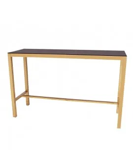 Communal Table Gold Frame With Plexi Black Top