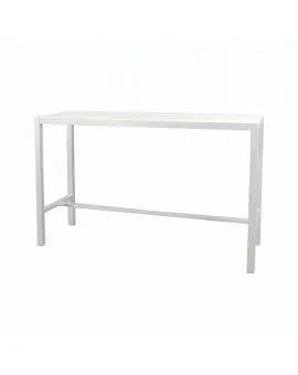 White Communal Table White Plexi Top