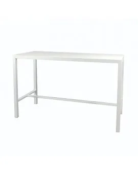 White Wide Communal Table White Plexi Top