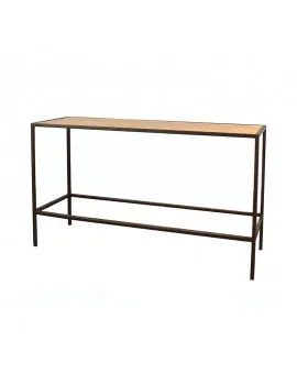 Communal Table Brown Frame With Natural Wood