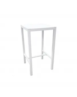 White Frame Cruiser Table Aluminum Top
