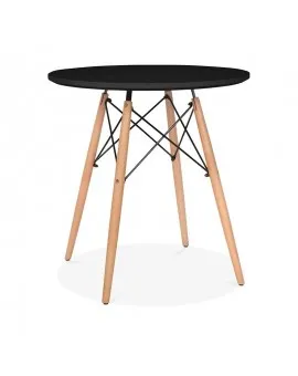 Eiffel Cruiser Table Black Top Wood Legs