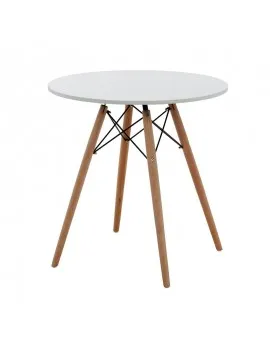 Eiffel Cruiser Table White Top Wood Legs
