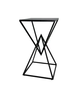 Geo Diamond Black Frame Cruiser Table Glass Top