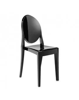 Black Acrylic Round Back Chair