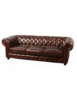 Distressed Brown Sofa
