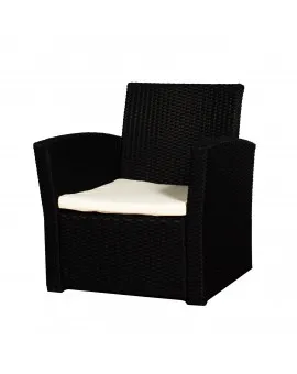 Rattan Single Chair White Cushion