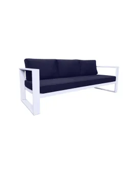 White Frame Sofa Navy Blue Cushion