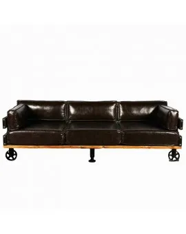 Hk Dark Brown Leather Sofa