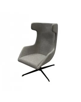 Light Grey Fabric Wingback Chair