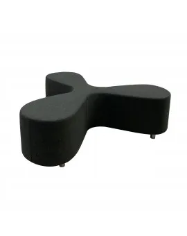 Dark Grey Fabric Spinner Ottoman