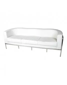 Sculpted Sofa White Leather