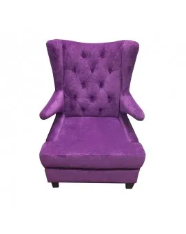 Queen West Tufted Velvet Single Purple