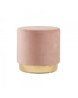 Blush Pink Round Velvet Ottoman
