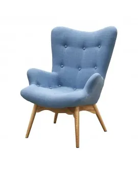 Nora Blue Fabric Single Chair