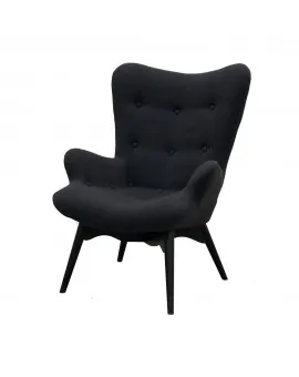 Nora Black Fabric Single Chair