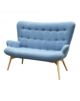 Nora Blue Fabric Love Seat