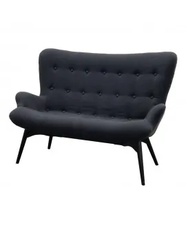 Nora Black Fabric Loveseat
