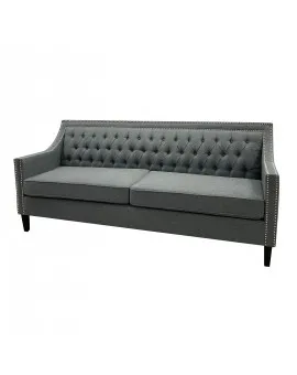 Sussex Teal Grey Tufted Sofa